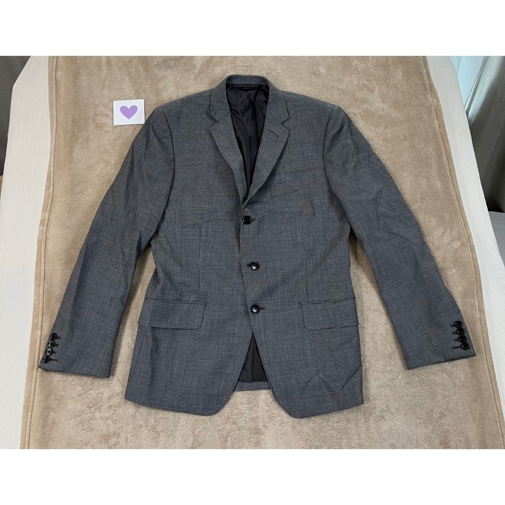 Tom Ford O'Connor 3 Button Wool Blazer Mens 7-50R Gray Plaid Fancy Old Money EUC